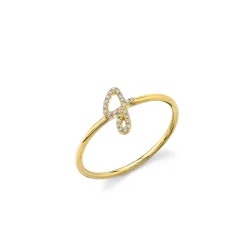 Gold & Diamond Small Initial Ring