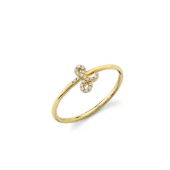 Gold & Diamond Small Initial Ring