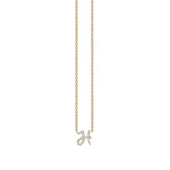 Gold & Diamond Small Initial Necklace
