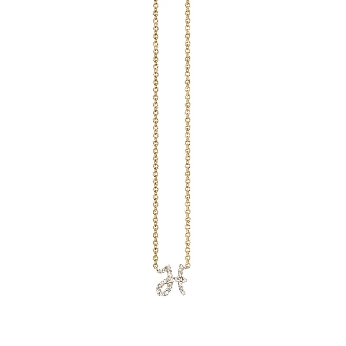 Gold & Diamond Small Initial Necklace