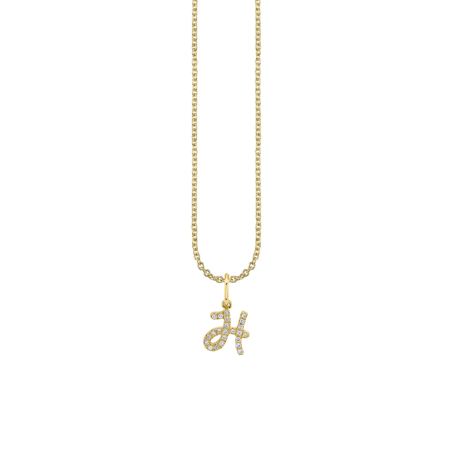 Gold & Diamond Small Initial Charm Necklace