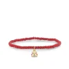Gold & Diamond Small Ladybug on Red Bamboo Coral