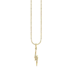 Gold & Diamond Small Lightning Bolt Charm