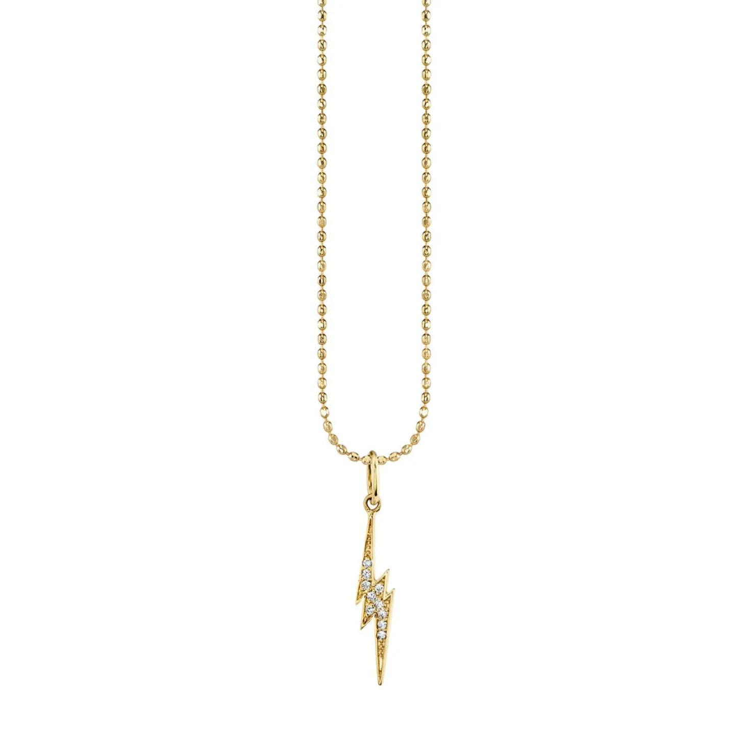 Gold & Diamond Small Lightning Bolt Charm