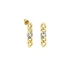 Gold & Diamond Small Link Drop Earring