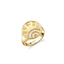Gold & Diamond Small Luck Coin Signet Ring