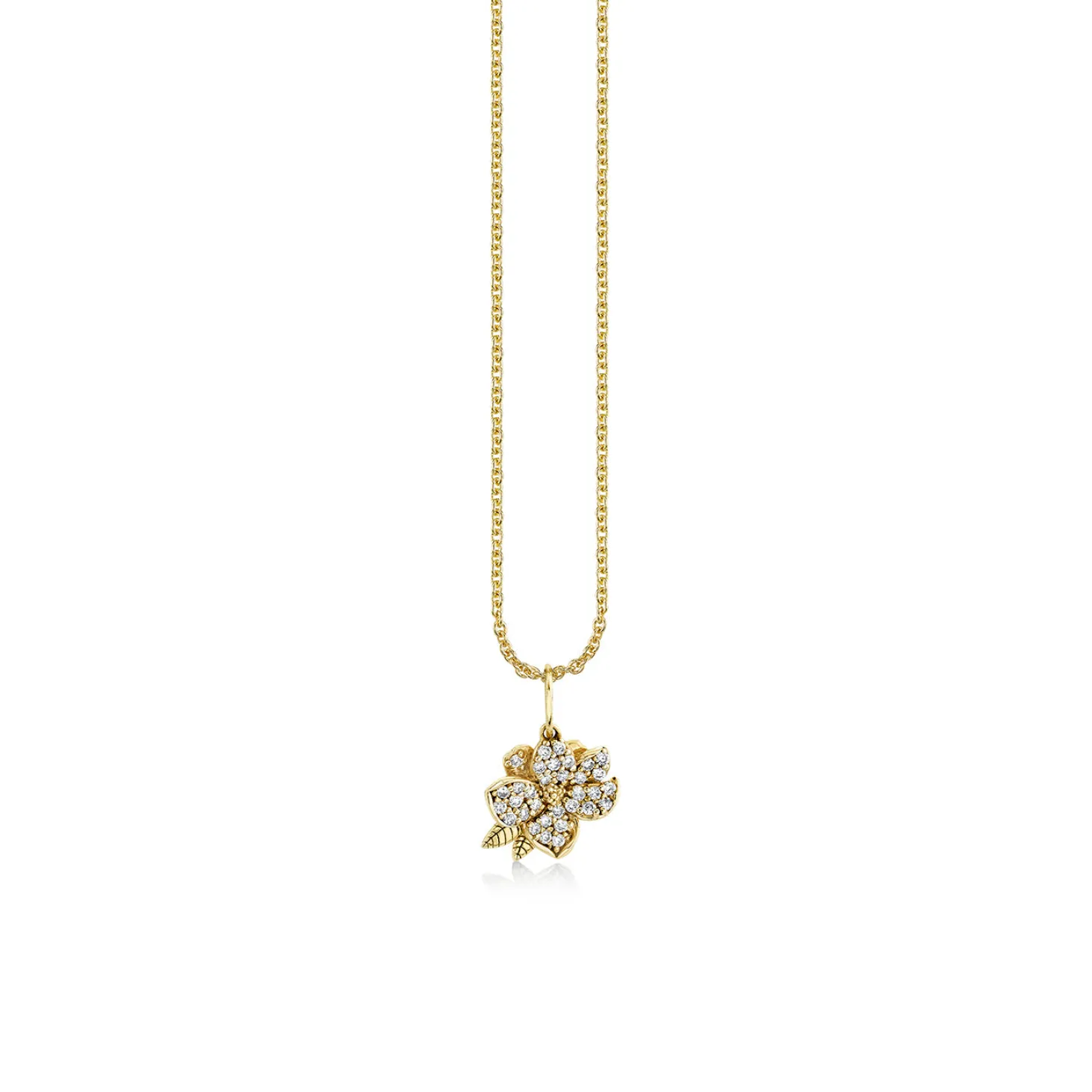 Gold & Diamond Small Magnolia Charm