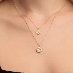 Gold & Diamond Small Magnolia Charm