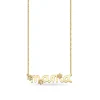Gold & Diamond Small Mama Script Tiny Daisy Necklace