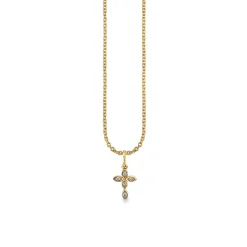 Gold & Diamond Small Marquise Eye Cross Charm