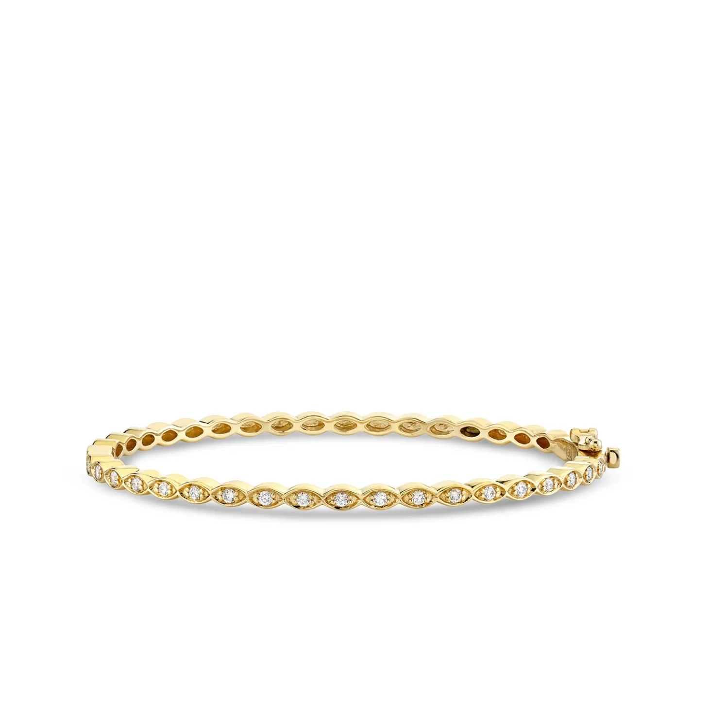 Gold & Diamond Small Marquise Eye Bangle
