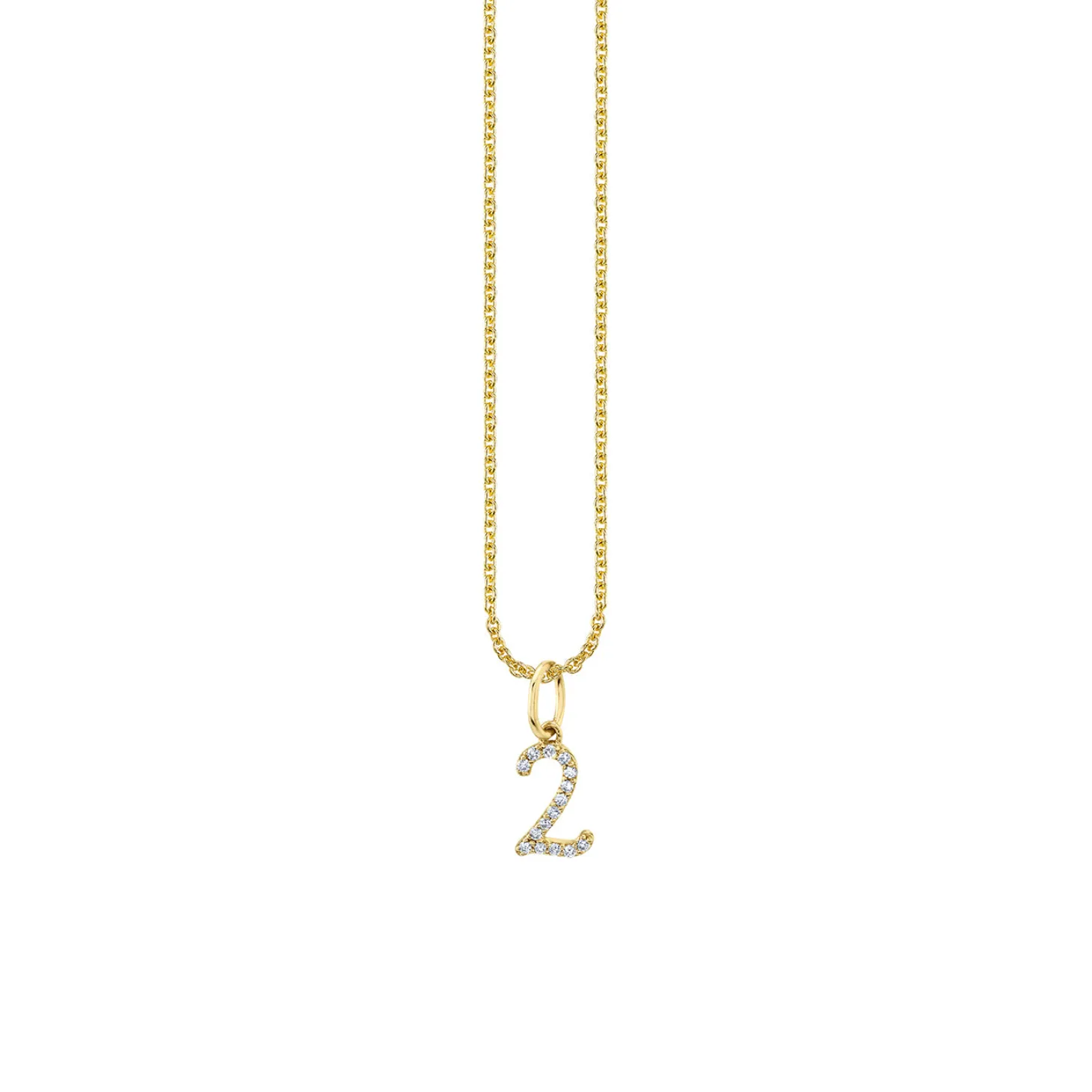 Gold & Diamond Small Number Charm