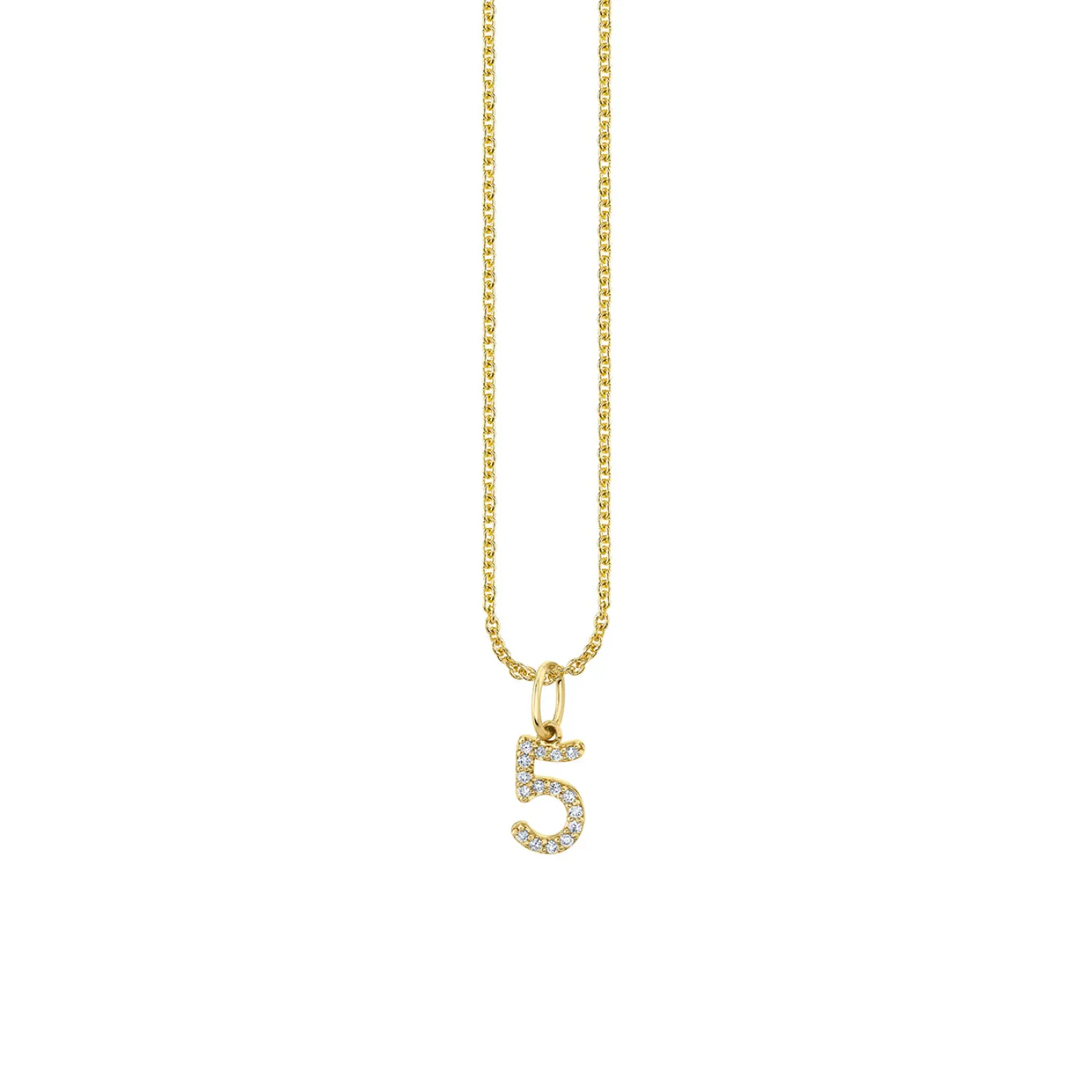 Gold & Diamond Small Number Charm