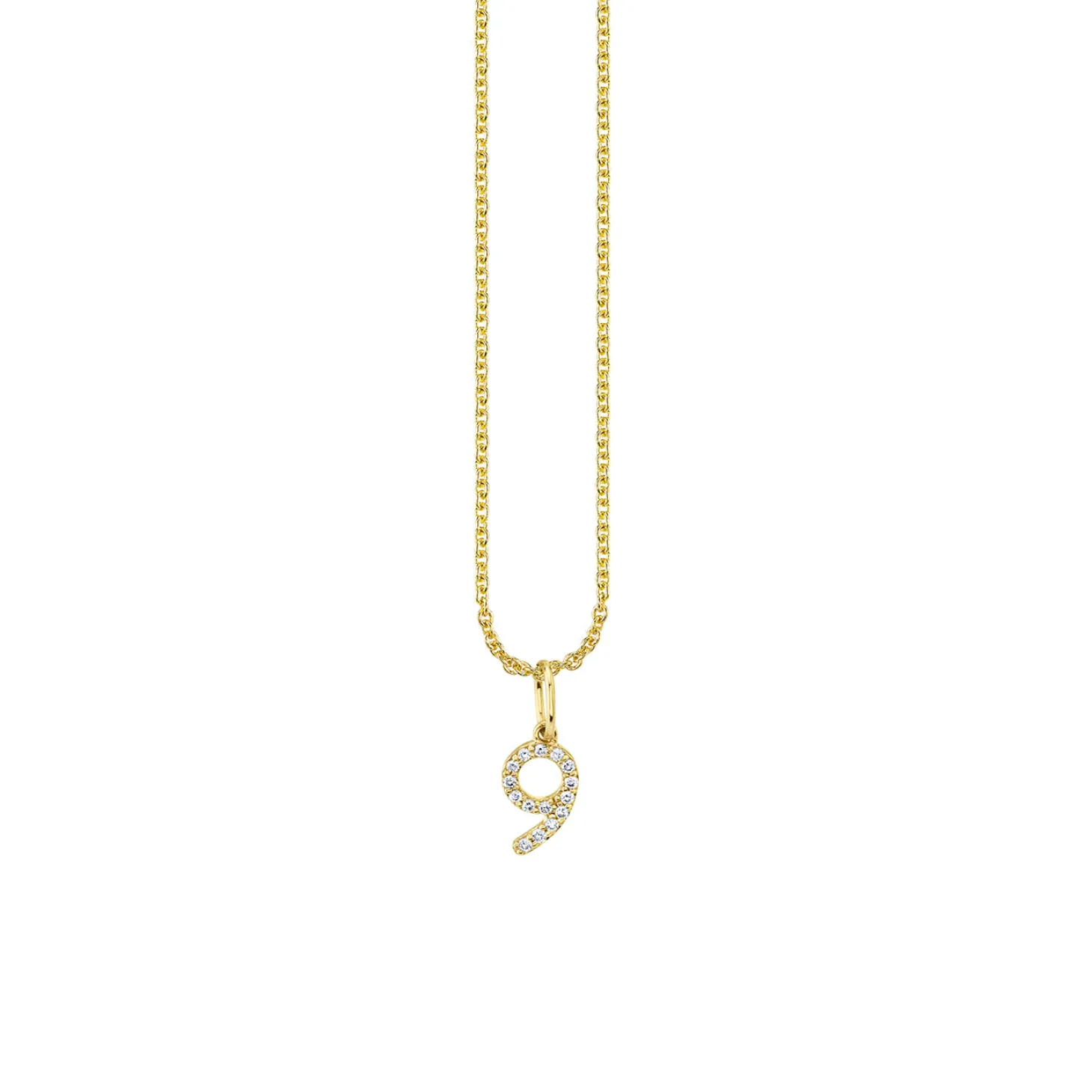 Gold & Diamond Small Number Charm