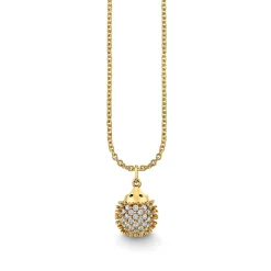 Gold & Diamond Small Pave Hedgehog Charm