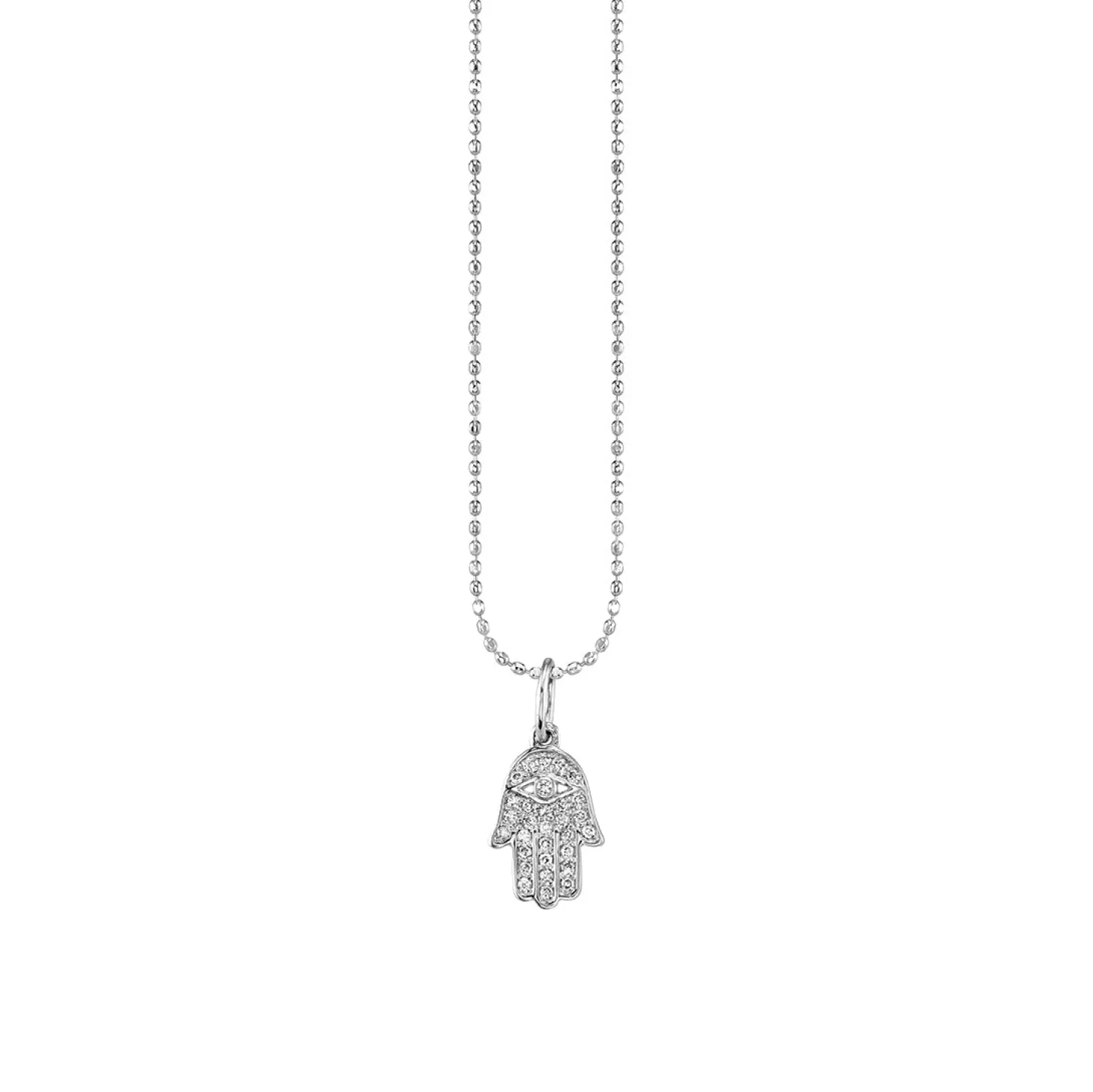 Gold & Diamond Small Pave Hamsa Charm