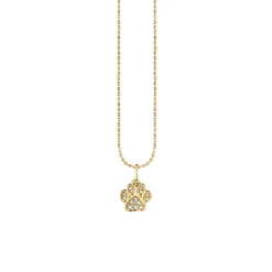 Gold & Diamond Small Paw Print Charm