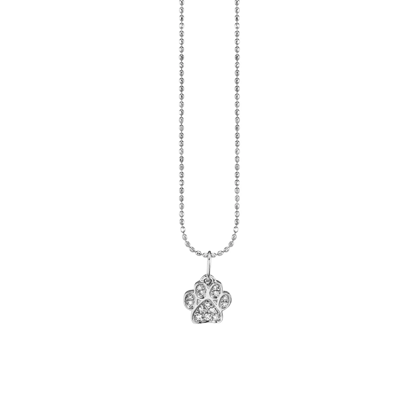 Gold & Diamond Small Paw Print Charm