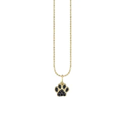 Gold & Diamond Small Paw Print Charm