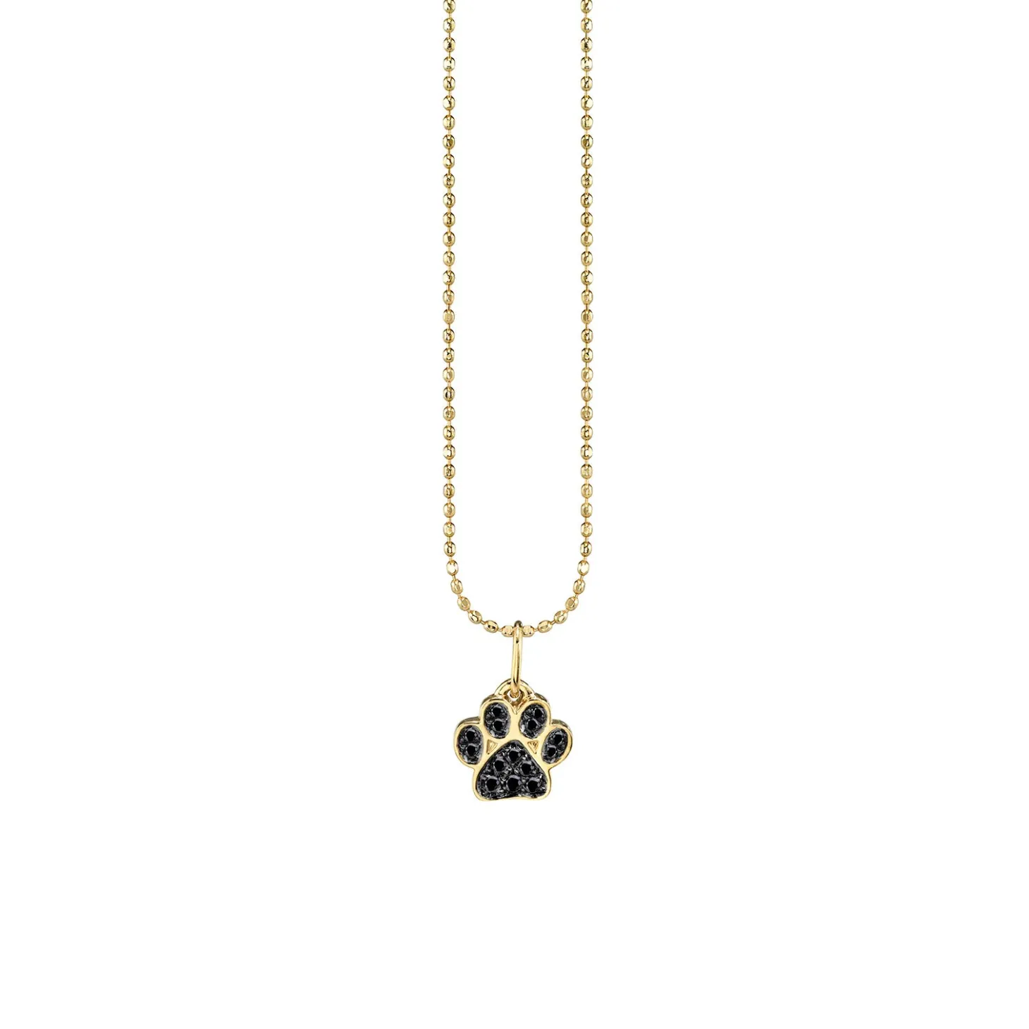 Gold & Diamond Small Paw Print Charm