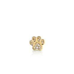 Gold & Diamond Small Paw Stud