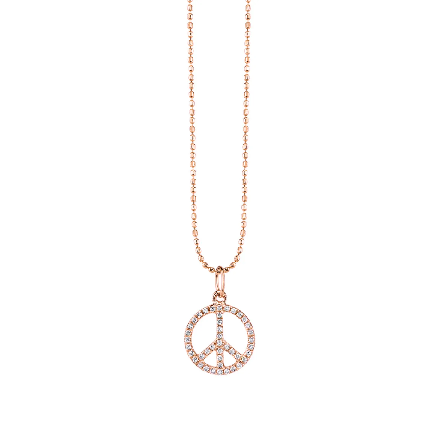 Gold & Diamond Small Peace Sign Charm