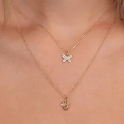 Gold & Diamond Small Plumeria Ladybug Cluster Charm