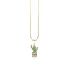 Gold & Diamond Small Potted Cactus Charm