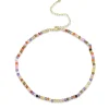 Gold & Diamond Small Rondelle Rainbow Zircon Choker