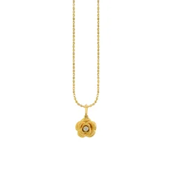 Gold & Diamond Small Rose Charm