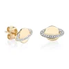 Gold & Diamond Small Saturn Stud