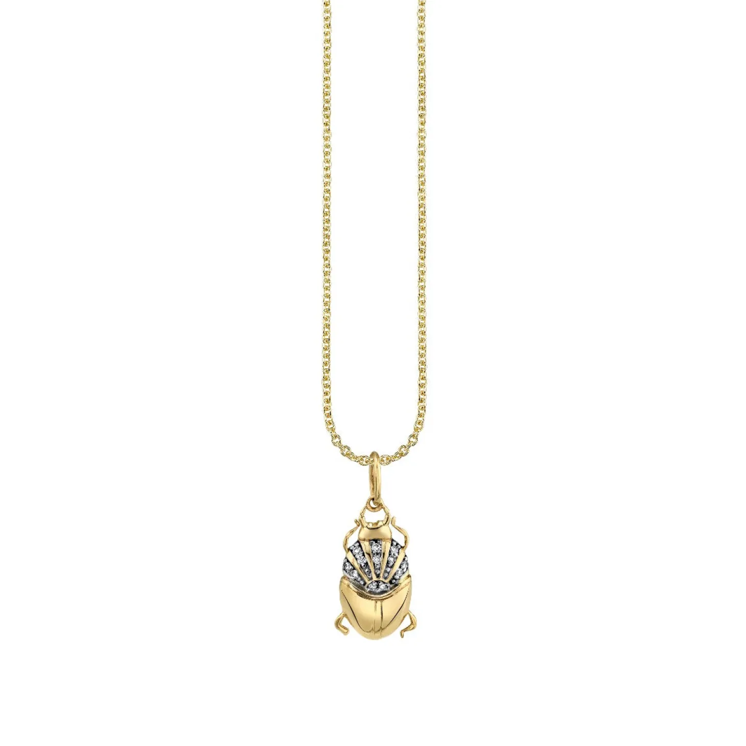 Gold & Diamond Small Scarab Charm