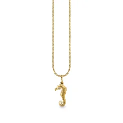 Gold & Diamond Small Seahorse Charm