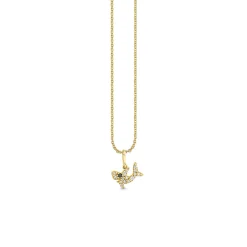 Gold & Diamond Small Shark Charm