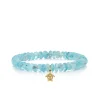 Gold & Diamond Small Turtle on Aquamarine