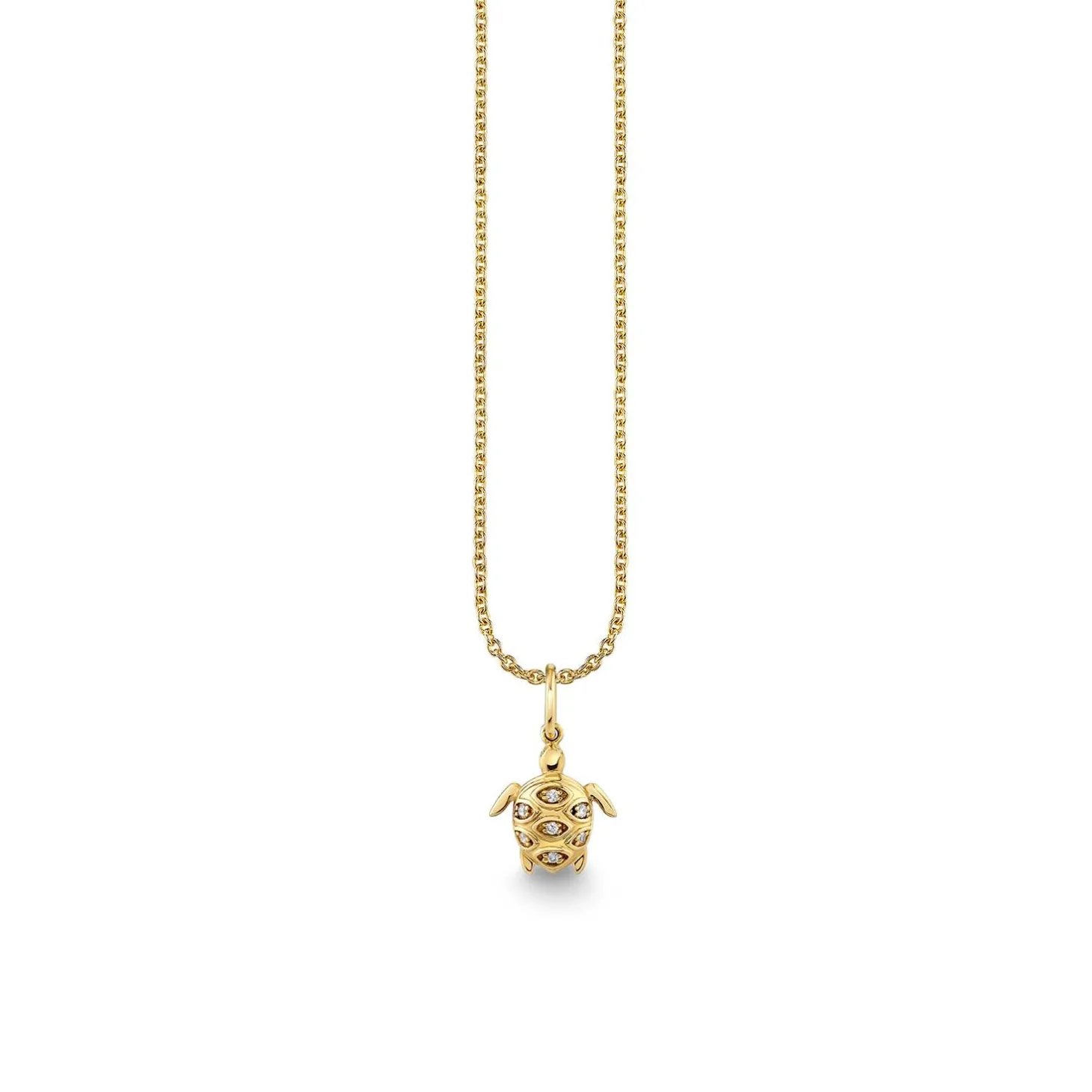 Gold & Diamond Small Turtle Charm