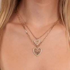 Gold & Diamond Small Wallpaper Heart Charm