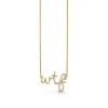 Gold & Diamond Small "WTF" Script Necklace