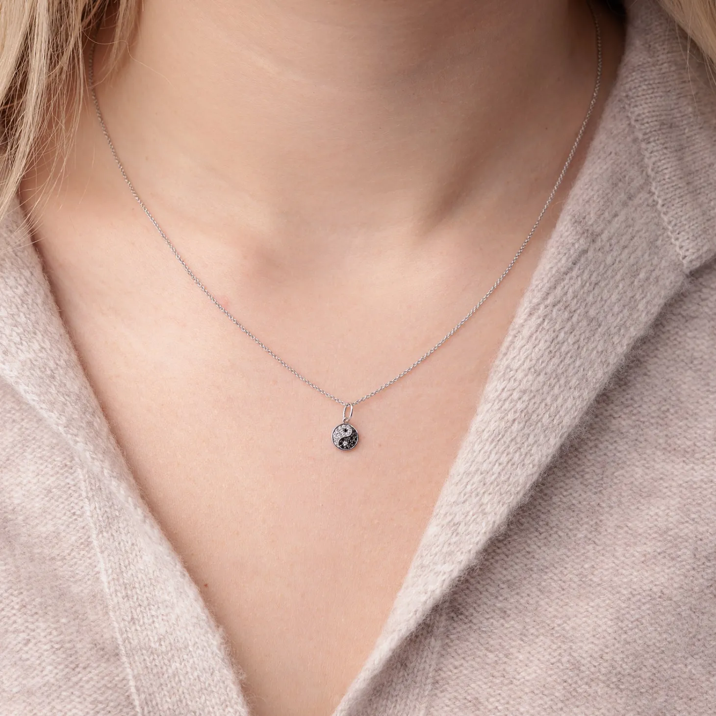 Gold & Diamond Small Yin Yang Charm