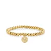 Gold & Diamond Small Zodiac Medallion on Gold Beads