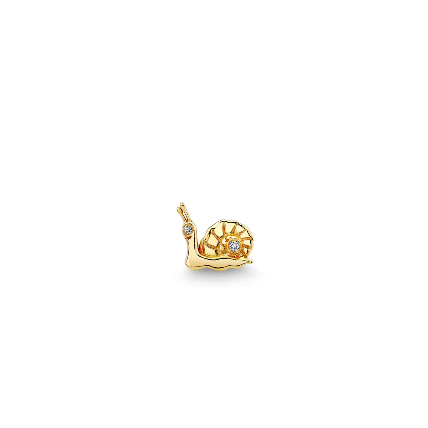 Gold & Diamond Snail Stud