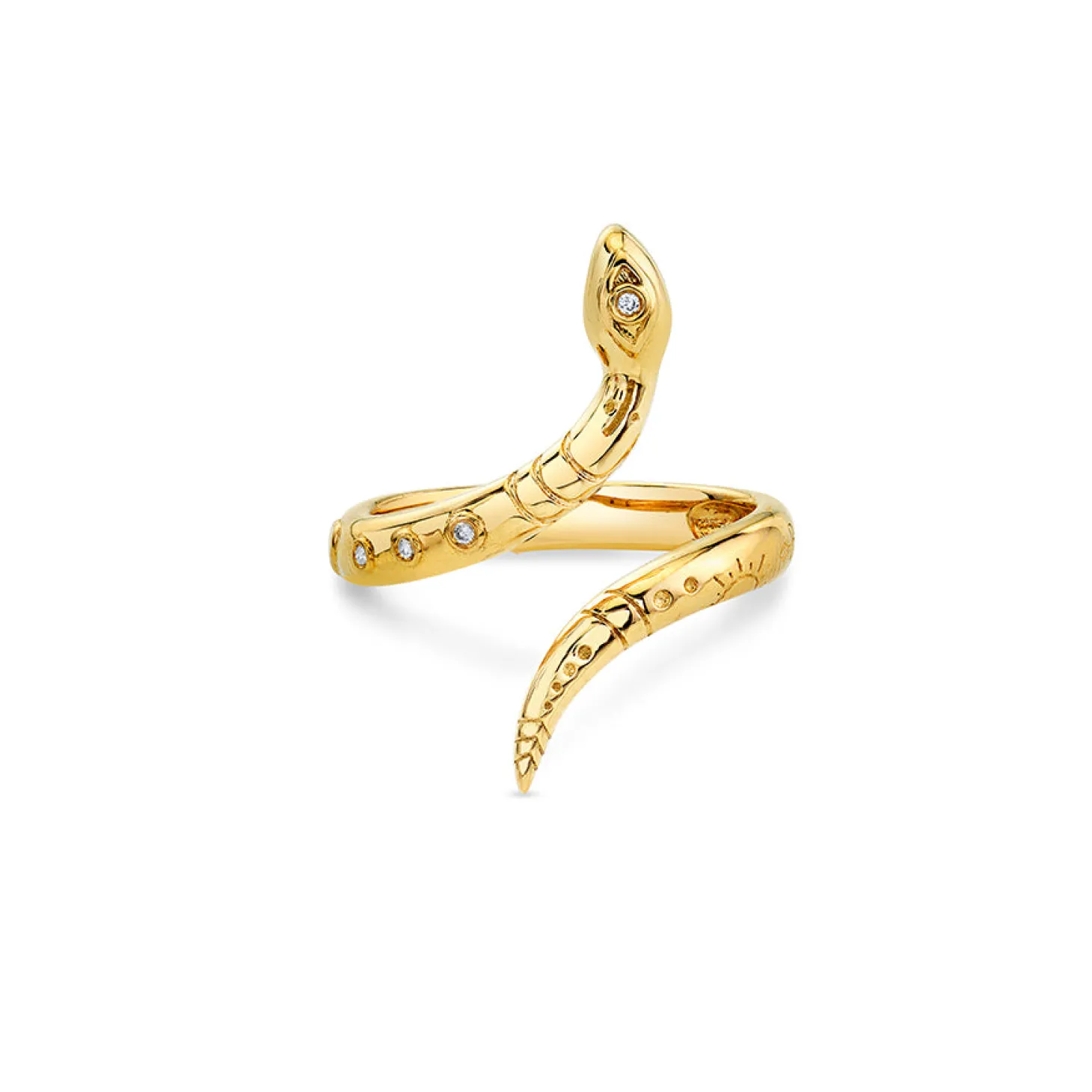 Gold & Diamond Snake Ring