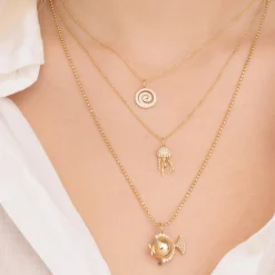 Gold & Diamond Spiral Charm
