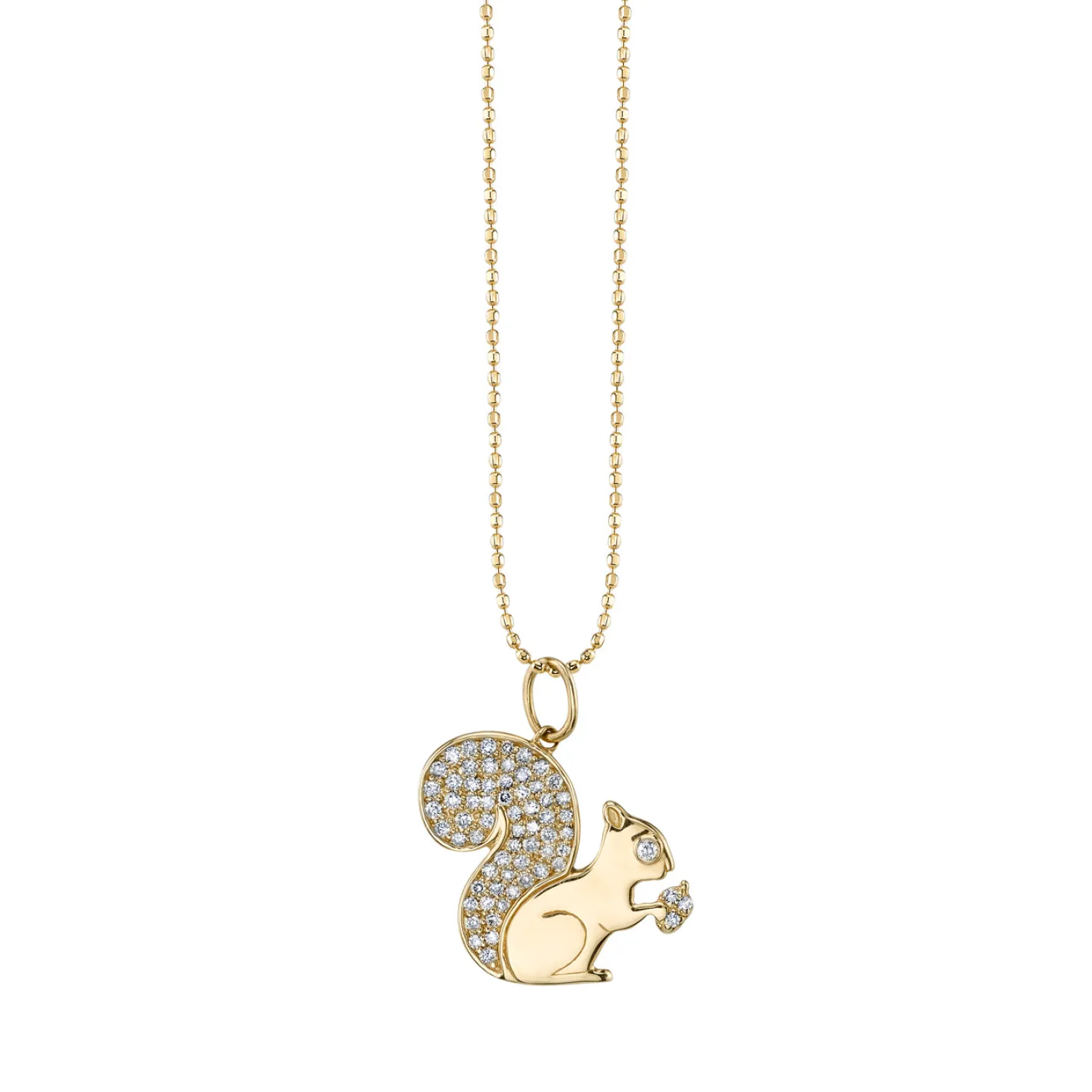 Gold & Diamond Squirrel Charm