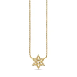 Gold & Diamond Star of David Necklace