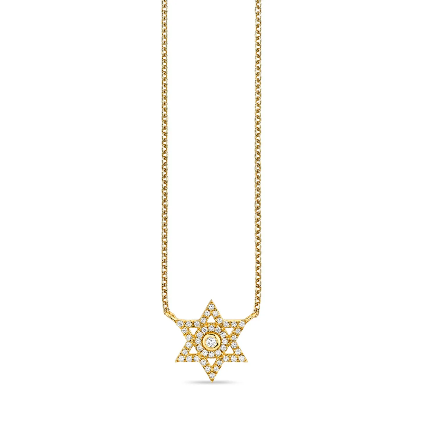 Gold & Diamond Star of David Necklace