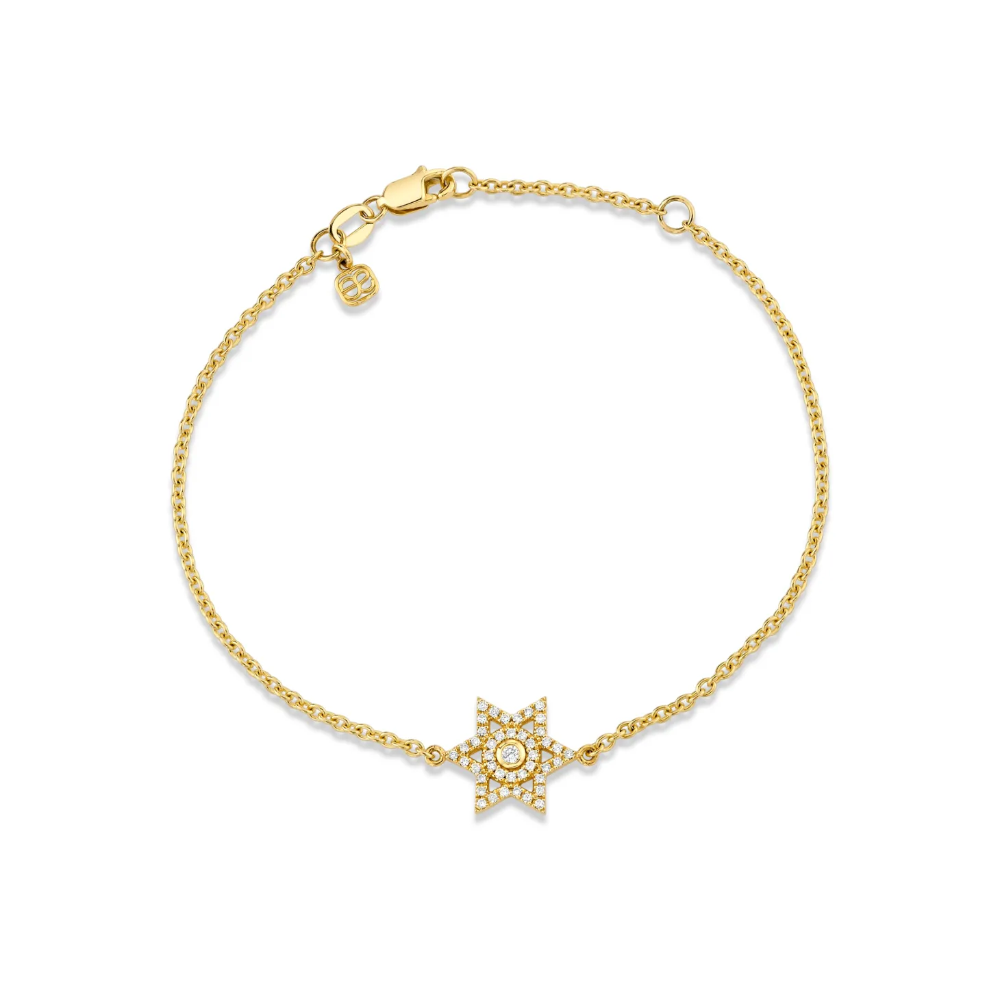 Gold & Diamond Star of David Bracelet