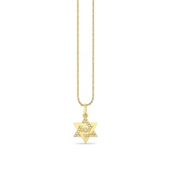 Gold & Diamond Star Of David Marquise Eye Charm