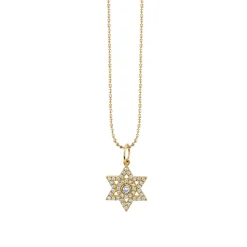 Gold & Diamond Star of David Charm