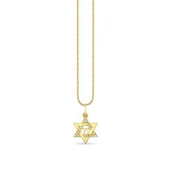 Gold & Diamond Star Of David Chai Charm